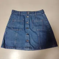 H＆M デニムブルー Aラインミニスカート 36