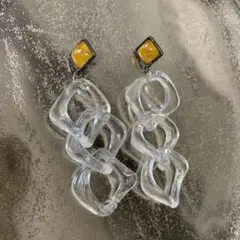 美品＊大ぶりクリアピアス