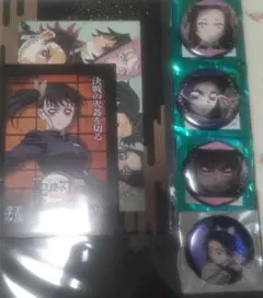 鬼滅の刃　無限城　ブラインド缶バッジ４つ＋特典ポスカ② 胡蝶姉妹＋栗花落カナヲ
