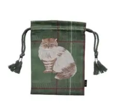 新品　松尾ミユキ　巾着 バッグ　ポーチ　Lin　猫　ねこ　ネコ　キャット