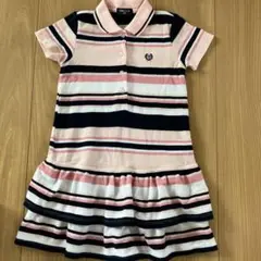 COMME CA ISM ストライプ ポロワンピース 110A