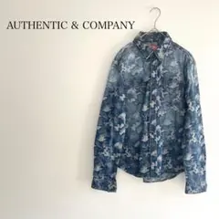 AUTHENTIC & COMPANY 迷彩柄 シャツ M