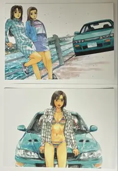 頭文字D 真子＆沙雪 茂木なつき 2枚セット ポスターカード