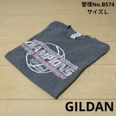 メンズ　USA古着　片面プリント グレー Tシャツ　GILDAN サイズＬ