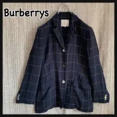 【希少】90s Burberrys リネン チェック ジャケット ヴィンテージ