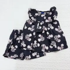 新品 ミッキー&ミニー セットアップ ブラック 100