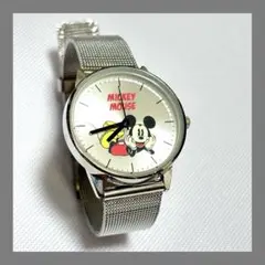 ミッキーマウス 腕時計 シルバー メッシュバンド DISNEY SPRING