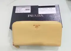 PRADA 長財布 ラウンドジップ サフィアーノ メタル