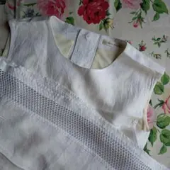美品 perlepeche　ペルルペッシュ リネン　麻　ワンピース　ノースリーブ