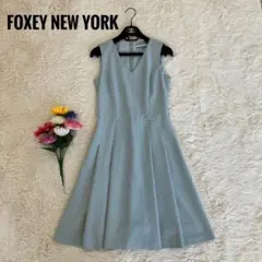 FOXY NEW YORK ノースリーブ プリーツ ティファニーブルー