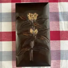 長野県伝統的工芸品　木製花彫刻収納ボックス