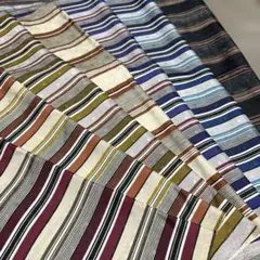ストライプ柄の生地 はぎれ 7枚