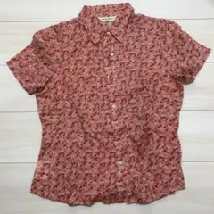 Eddie Bauer 花柄 半袖シャツ 綿100% レトロ ヴィンテージ風 M