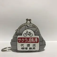 がま口　財布　小物入れ　レトロな看板　ハンドメイド