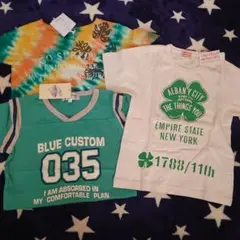 新品 カレッジ風 ロゴT タイダイ柄 半袖Tシャツ 3枚セットまとめ売り 110