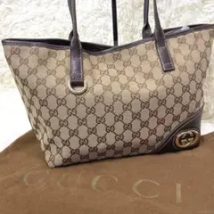 GUCCI ニューブリット マーモント トートバッグ GG柄 インターロッキング