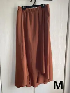 アシンメトリーフレアスカート オレンジブラウン
