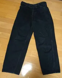 21aw コモリ　ベルテッドデニム　ブラックエクリュ サイズ1 COMOLI / コモリ | デニム ベルテッドパンツ - Black / Ecru