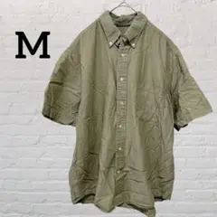 ✨️匿名配送✨️ 【Ｍ】半袖シャツ カーキ色 100%コットン