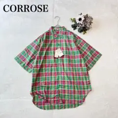 新品タグ付き【CORROSE】半袖シャツ（M)チェック 綿100% カジュアル