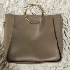 ROPE リングハンドル グレー トートバッグ