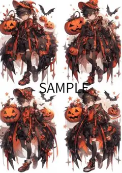 2444ハロウィンボーイ４種ステッカー