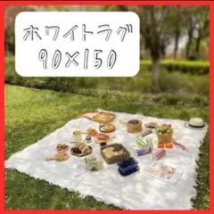 【SNSで人気】ラグマット 撮影用 敷物 くすみ ホワイト 誕生日　ピクニック白