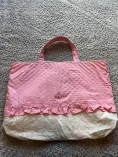 大きめ！美品⭐︎リバティベッツィ　フリル付きチェリー　手提げバッグ　レッスンバッグ