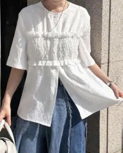 FRIFUL 美品　ビスチェ風ブラウス　シャツ　トップス　シャーリング　S