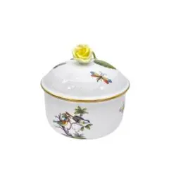 【美品希少】ヘレンド ロスチャイルドバード シュガーポット 薔薇 Q4