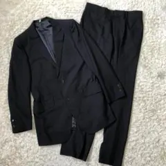 ✨ 上下セット ✨ メンズ スーツ ジャケット スラックス サイズ44 黒 古着