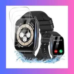 GIOMZAT スマートウォッチ 保護フィルム 高い透明度 3枚入り 指紋防止