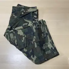 Y2K M ストリート B系 ワイド ダメージ 迷彩 カーゴパンツ ストリート