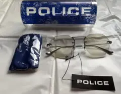 【新品】POLICE ポリス　サングラス　オクタゴン　八角形　チタン　シルバー