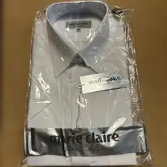 marie claire ホワイト 半袖シャツ　エリ回り39