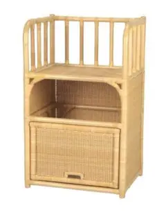 【美品】ヤマカワラタン 山川ラタン タオルラック ランドリー収納 ラタン家具　籐