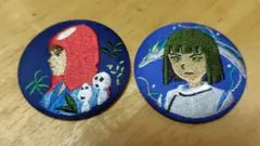 ジブリ　刺繍缶バッジ　アシタカ　ハク