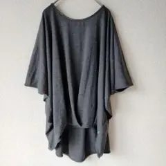 チチカカ　チュニック　カットソー　虹色ステッチ　ドルマンスリーブ　グレー　F