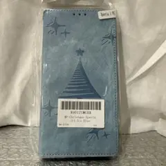 Xperia 1 VI 手帳型ケース アイスブルー クリスマス