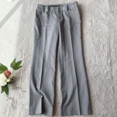 美品(L)INDIVI/毛/スラックス/グレー/パンツ/ズボン/オフィス