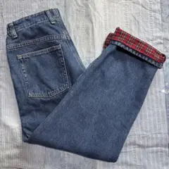 90s 00s 古着　エルエルビーン　裏地付き　デニム　チェック