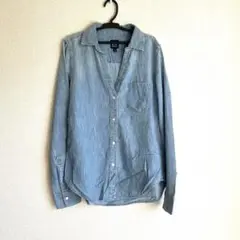 古着UJI DENIM ライトブルー 長袖デニムシャツ