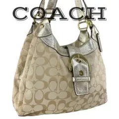 【美品】 COACH コーチ シグネチャー ショルダーバッグ ゴールド