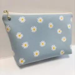 プチフラワー デイジー 花 ハンドメイド ポーチ ファスナーポーチ マーガレット