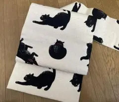 猫柄名古屋帯