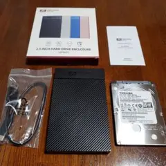 【USB-C端子＋高速転送】東芝HDD 500GB / 新品外付けケース セット