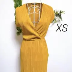 ベルシュカ・XS マスタードラップスタイルノースリーブワンピース