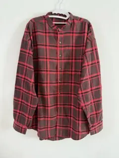 coca ルーズシルエット起毛チェックシャツ