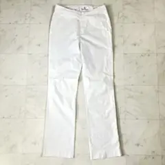 組曲 KUMIKYOKU ストレッチパンツ S-M ストレート 白 ホワイト