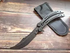 バタフライナイフ 練習用トレーナー 刃なし トレーニング サバイバル 黒 99